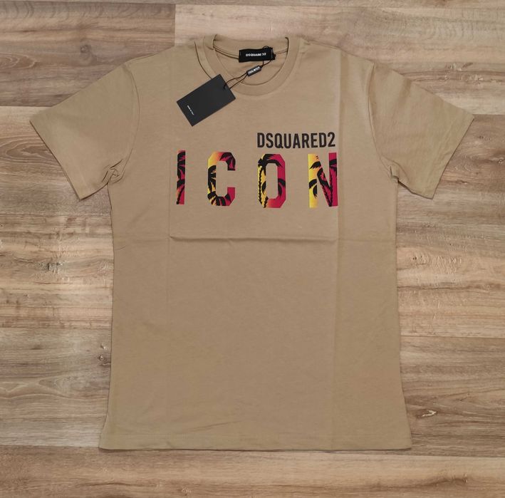 Детска мъжка фланелка тениска блуза Dsquared Icon памук нова