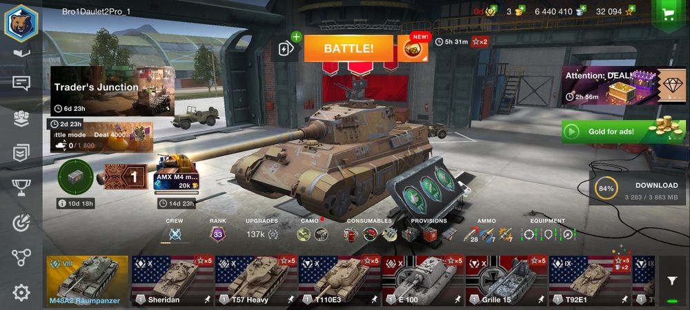 Продам акк на Wot blitz EU