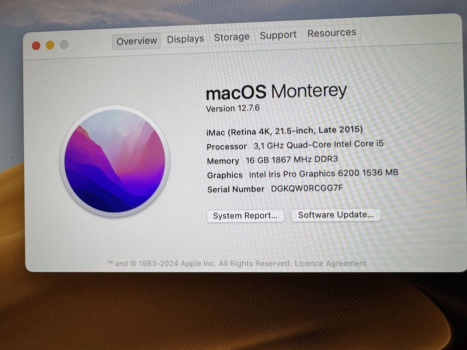 IMac 21,5 macOS Monterey