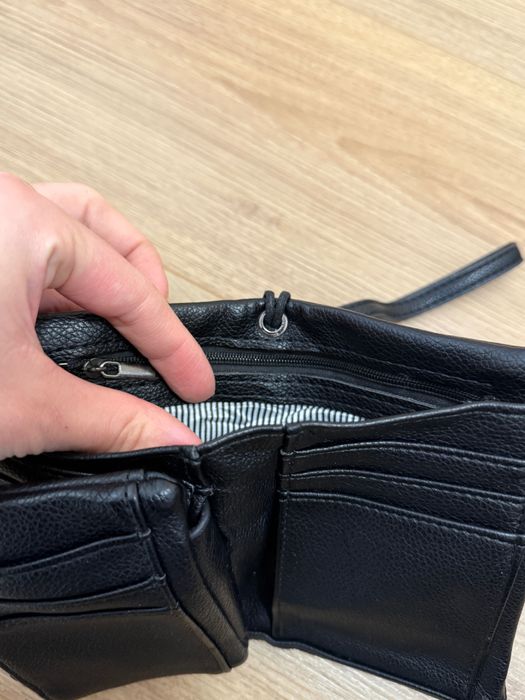 Портмоне от естествена кожа черно made in italy