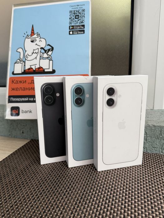 НОВ! *ЛИЗИНГ* iPhone 16 128Gb Black / White / Teal Айфон Гаранция
