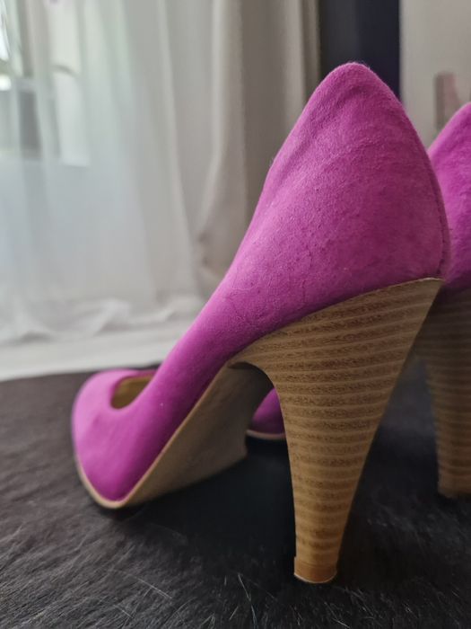 Pantofi dama cu toc piele naturala