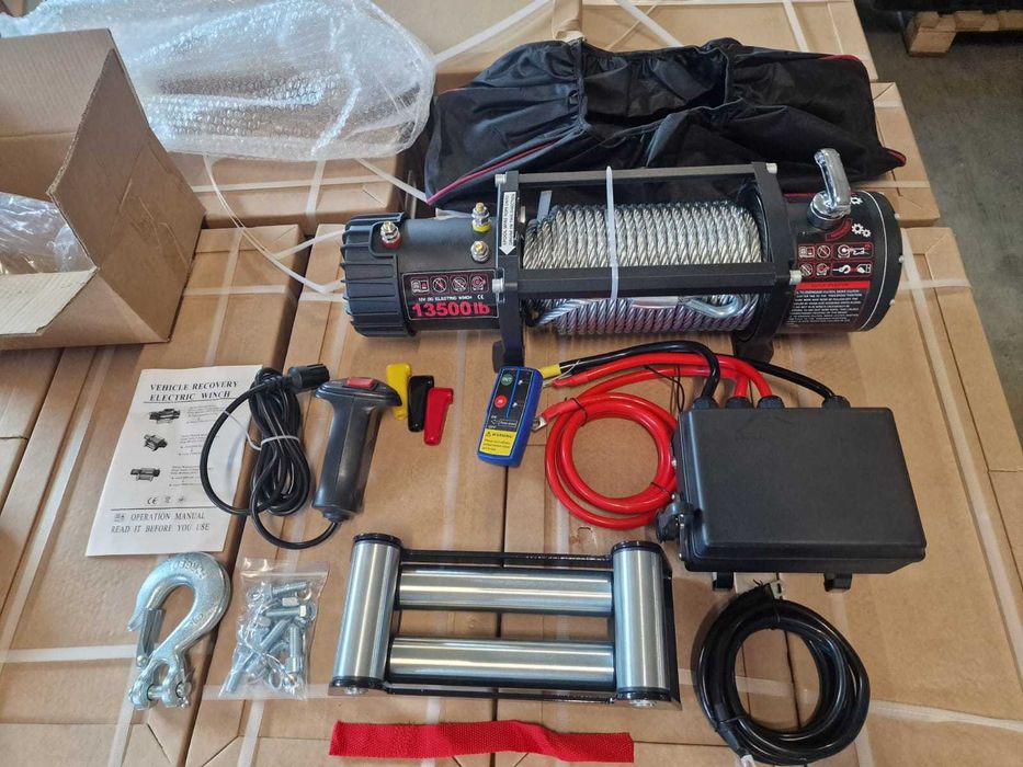 Troliu auto 13500LBS cu cablu oțel și motor cu bobinaj 100% din cupru | Troliu off-road profesional 12V