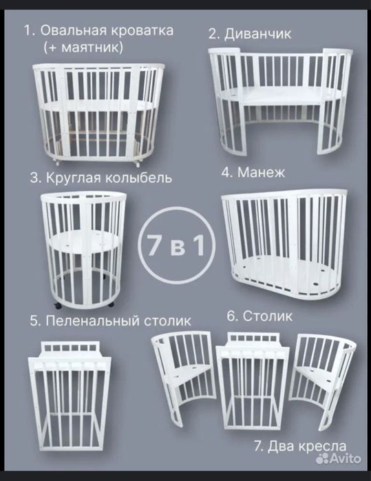 Кроватка трансформер 7 в 1