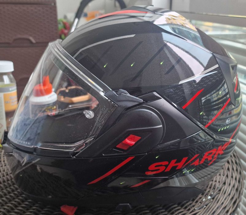 Мото каска Shark Oxo Modular Helmet Rydger - Gloss Black Silver Red – Размер L (59-60 см)