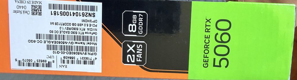 Новая видеокарта RTX5060
