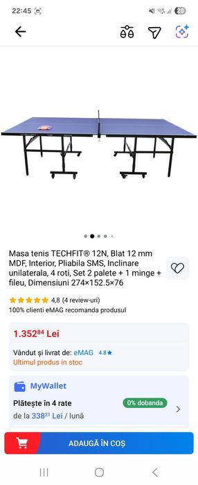 Masa de tenis de interior TECHFIT T12N