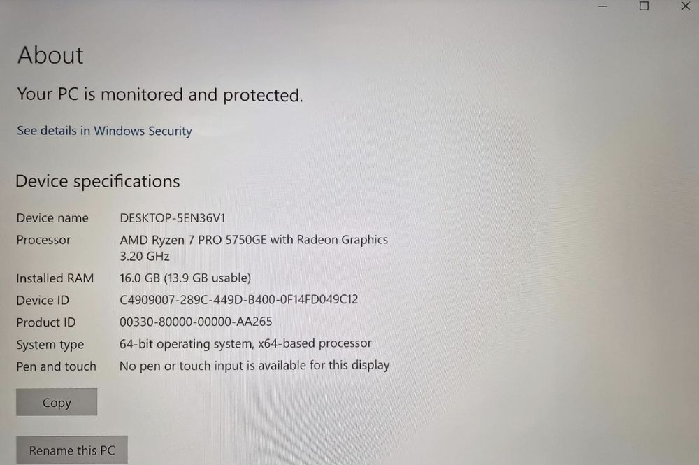 Calculator Office/Gaming AMD Ryzen 7 PRO 5750GE, 16GB RAM