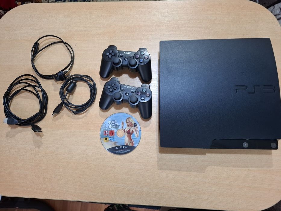 Consola PS3 Slim, plus cabluri+ joc GTa5