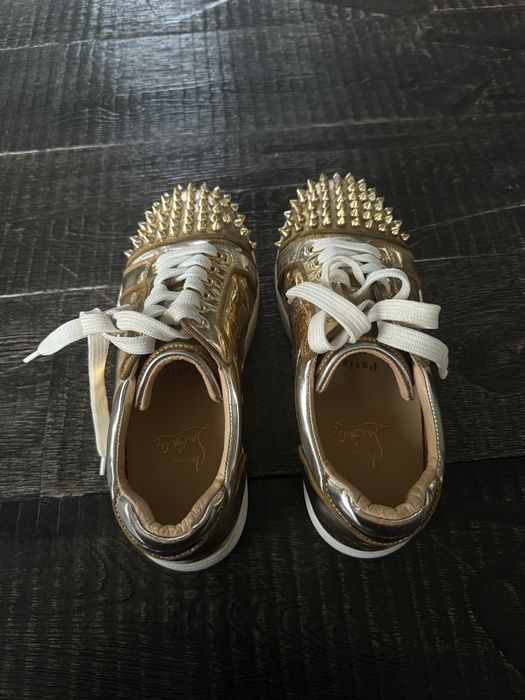 Patent leather trainers Christian Louboutin Gold