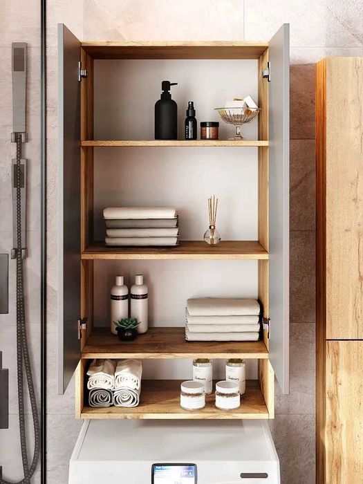 Мир Мебели Шкаф для ванной,, 55х22х103 см, Универсальный