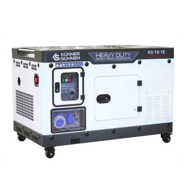 Generator de curent Konner & Sohnen KS16-1E Silent  16 kVA 230V diesel Heavy Duty insonorizat