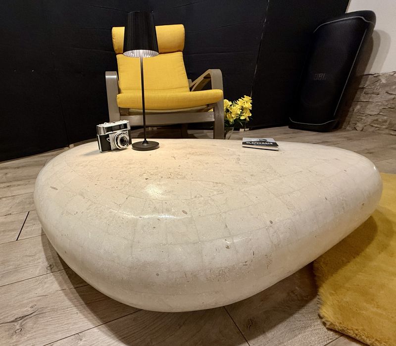 Masuta cafea din piatra  naturala - model sculptural tip Sasso