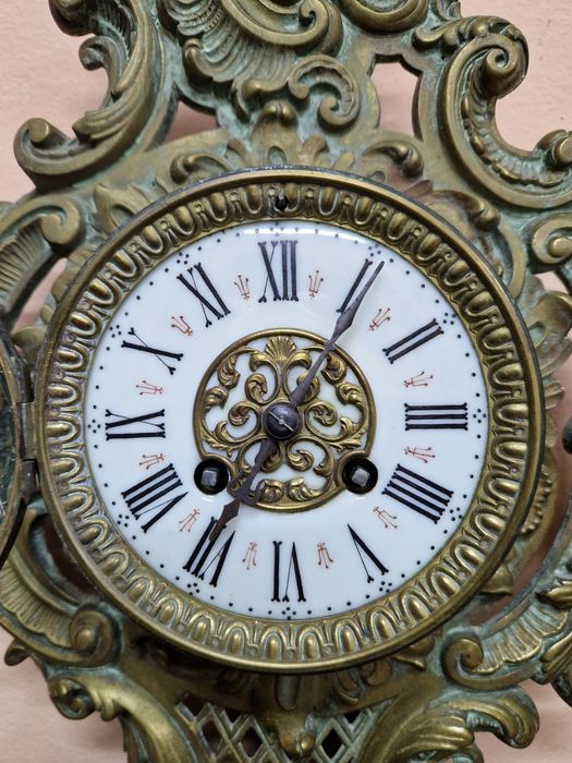 Рядък антикварен френски бронзов стенен часовник Japy Freres - 1870 г
