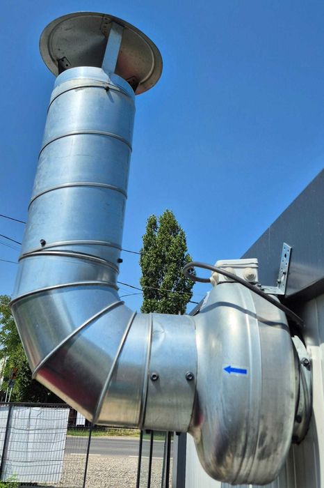 Hotă profesională inox 125 cm + motor + burlan tip L + pălărie