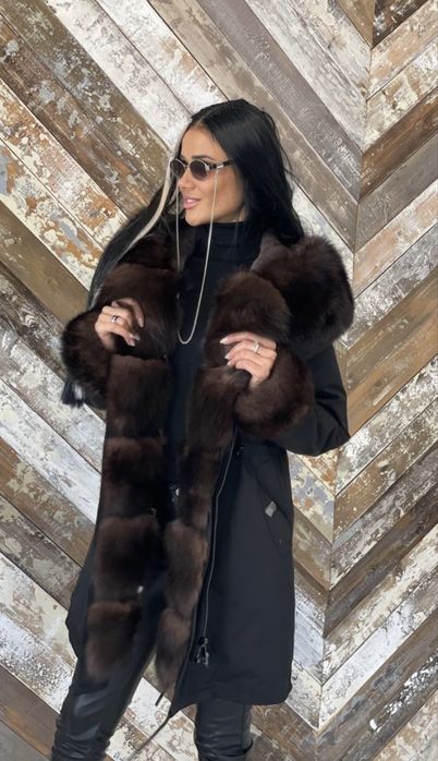 натуральная парка женская