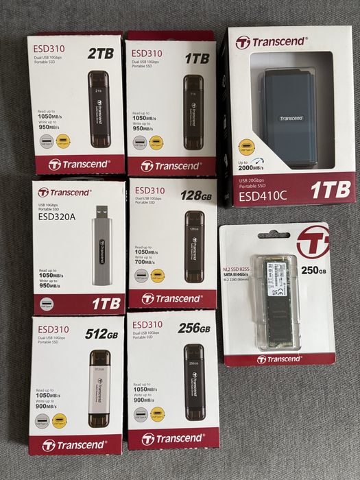 Внешний SSD Transcend. Есть М.2 и micro sd.