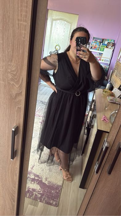 Rochie midi neagra 2XL marime mare