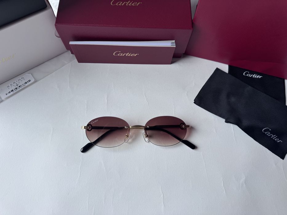 Ochelari de soare Cartier Oval-Rimless CT0579S 145, Noi