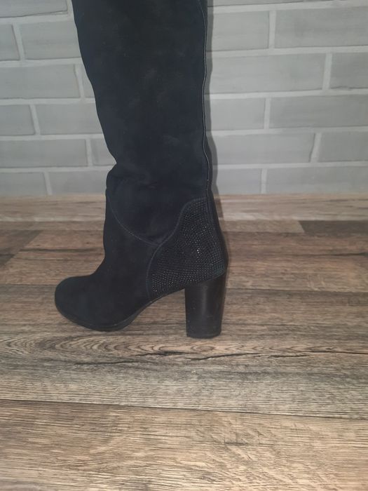 Зимние сапоги, замша