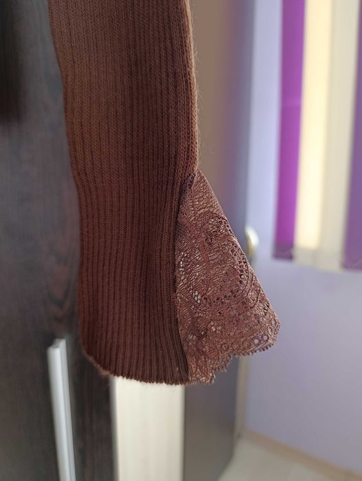 Дамска блуза шоколадово кафяво