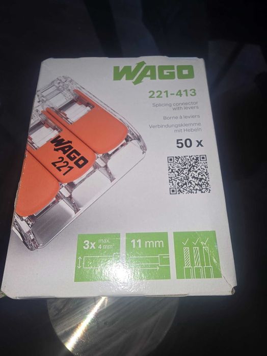 Wago клема. Универсална 2 проводна