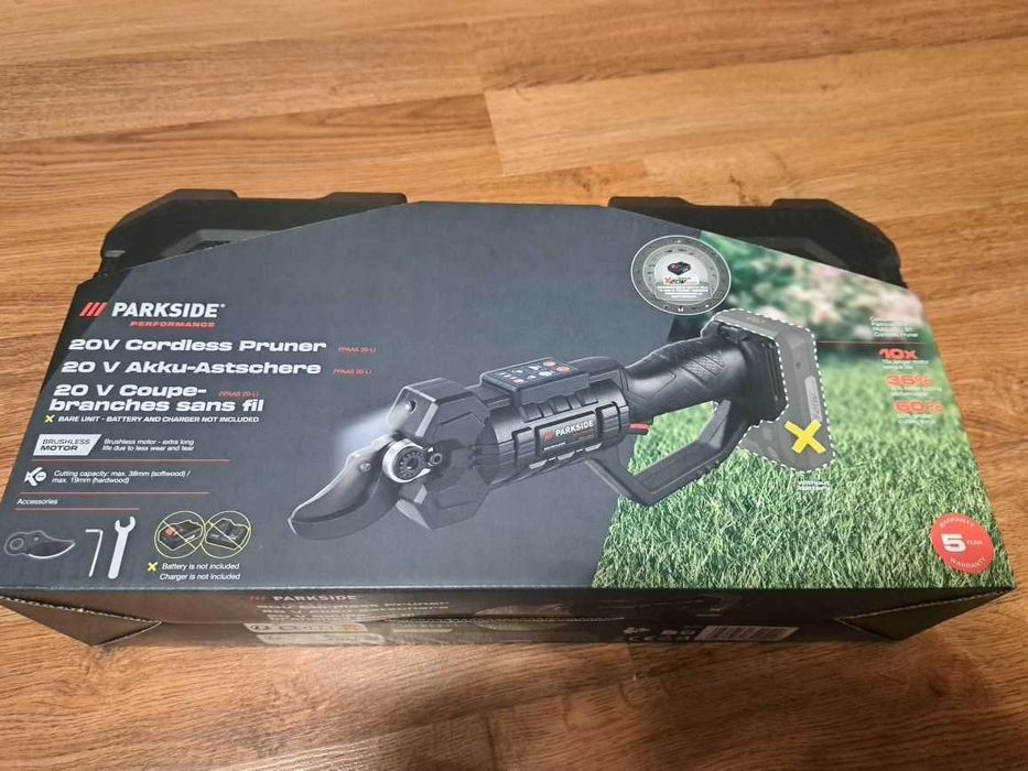 НОВА 38мм Ножица 20V Parkside Performance Безчеткова Акумулаторна Кастрачка Pruning Brushless Pruner