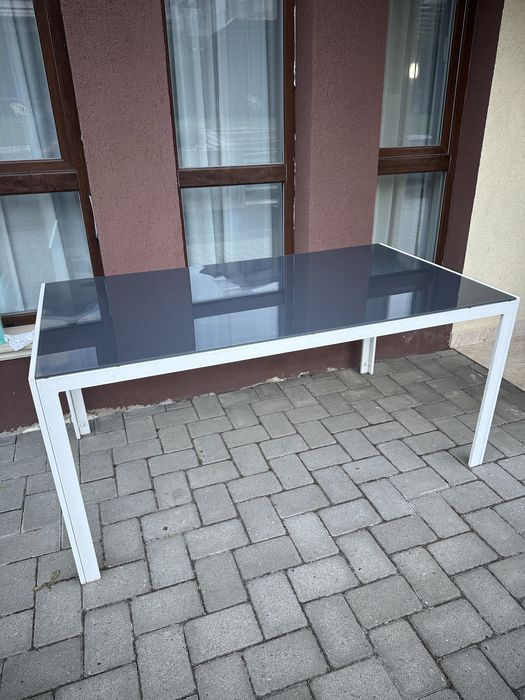 Vand masa  metalica cu sticla 90 x 160