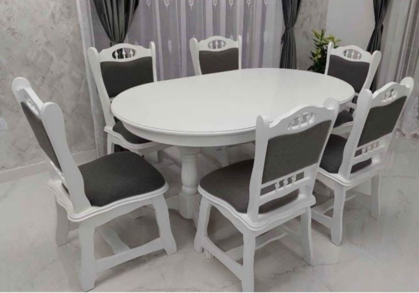 Vand set rustic masa ovala extensibila cu 10  scaune