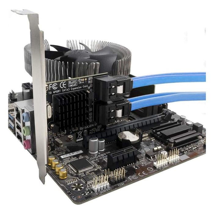 # PCIe 1x 4-port SATA III Expansion card Плата расширения карта для ПК