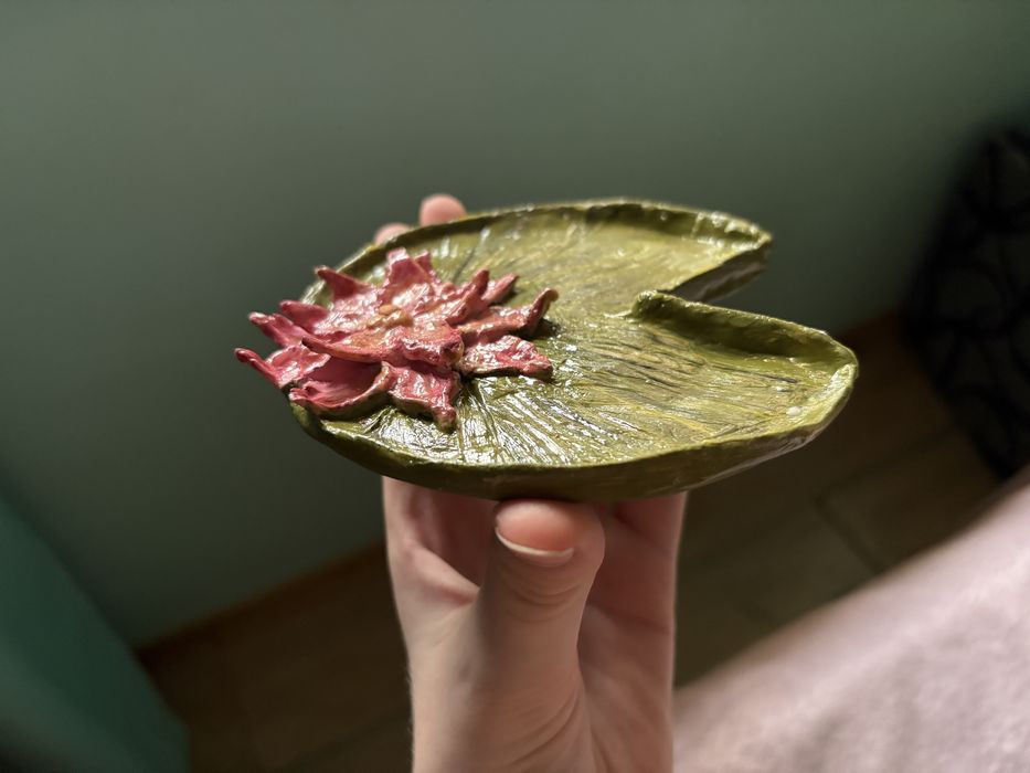 Water lily trinket dish air dry clay