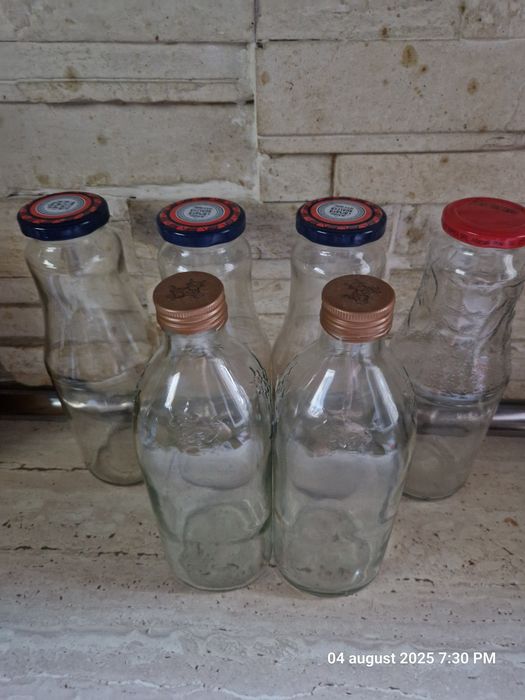 Sticle 1L cu gura largă, Borcane 800gr