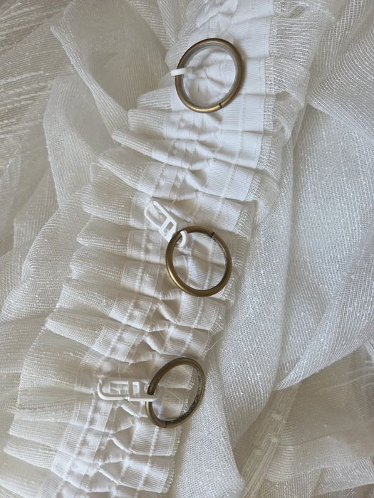 Set perdele albe texturate & draperii catifea bej/nude (dimensiuni mari)