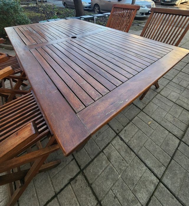 Комплект градински мебели тиково дърво