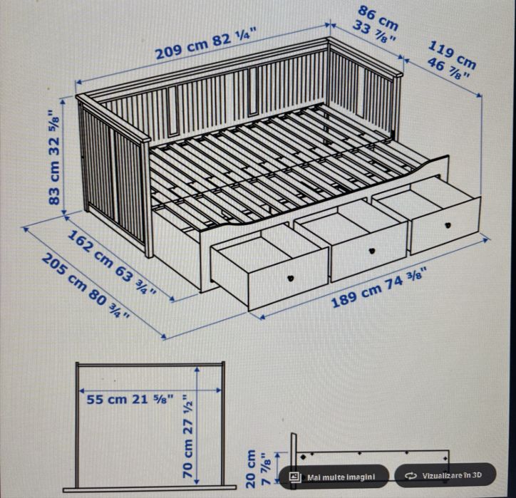 Pat Hemnes  alb  model ikea stare buna