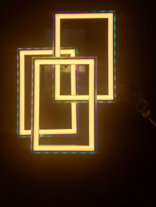 Lustră LED modernă pătrate intercalate – nouă, multicolor