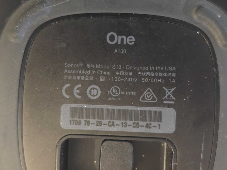 Boxa Inteligenta Sonos One (Gen 1) Model S13, Wi-Fi, AirPlay, Neagra