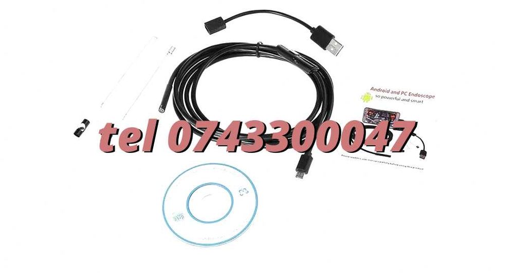 Camera Video Endoscop Inspectie Android - Mufa Usb , 6 Iluminare Iluminare Led Ir , Subacvatica , Hd720 Pentru Utilizare Tehnica Sau Decorativa