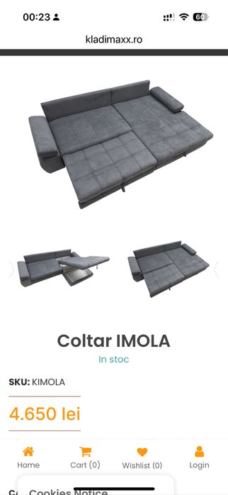 Vând colțar IMOLA de la KLADIMAXX