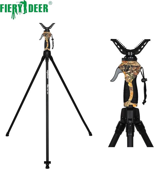 FIERY DEER Регулируема Стойка за стрелба, Ловен Трипод (Gen 4), 160 см
