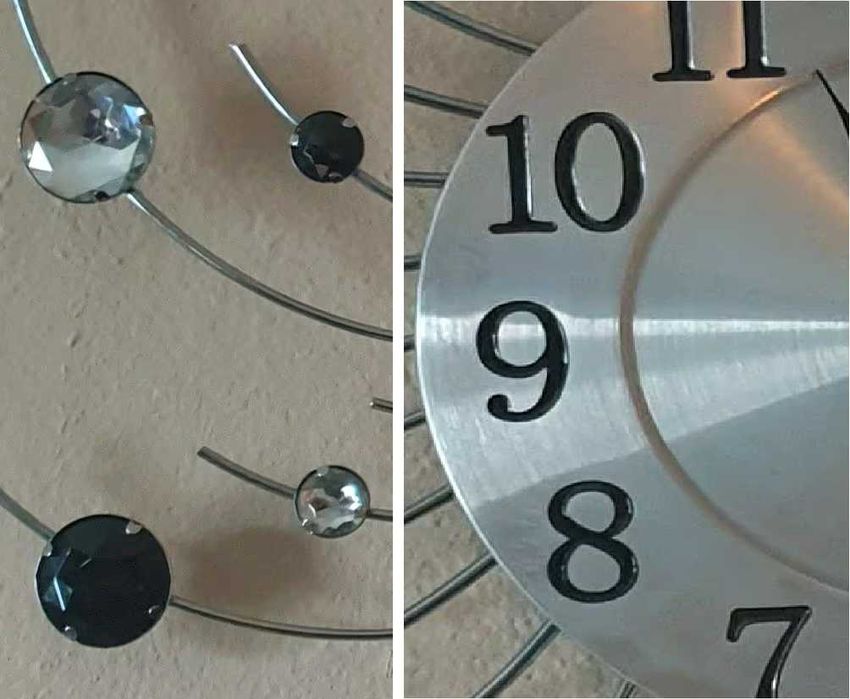 Стенен часовник с кварцов механизъм, модерен дизайн, 50 см