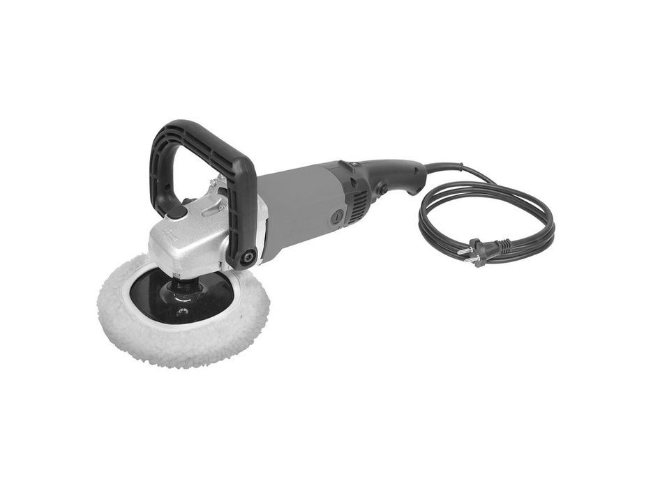 Masina de lustruit si polishat caroseria Carpoint 230V 1200W, disc 180 mm, 6 viteze reglabile 600-3000/min, cu maner si 2 huse de polishare