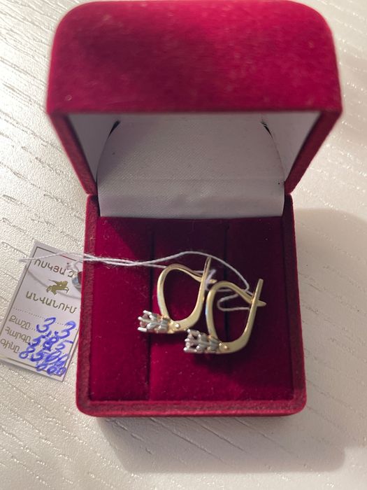 Серьги бриллиант золото