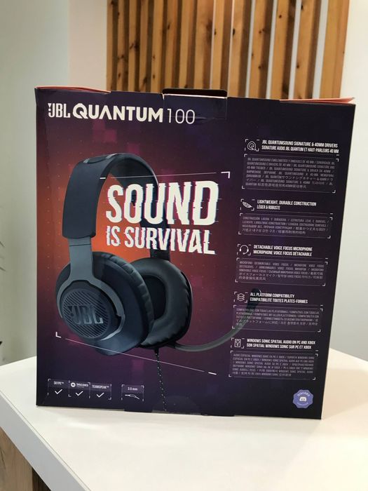 Наушники игровые проводные JBL Quantum100 (новые)