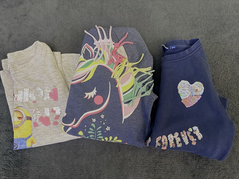 Lot Bluză Tom Tailor, bluza Minioni,hanorac cu glugă Kids 110/116