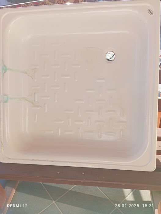 Cădiță duș pătrată, emailata