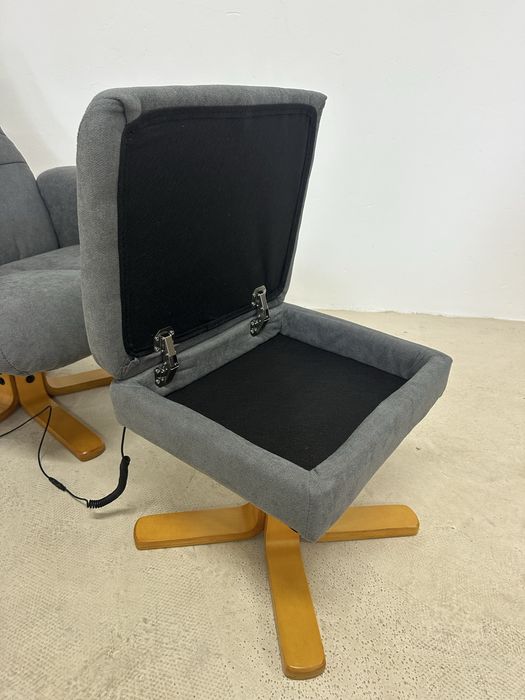 Масажно кресло HOMCOM с табуретка с място за съхранение