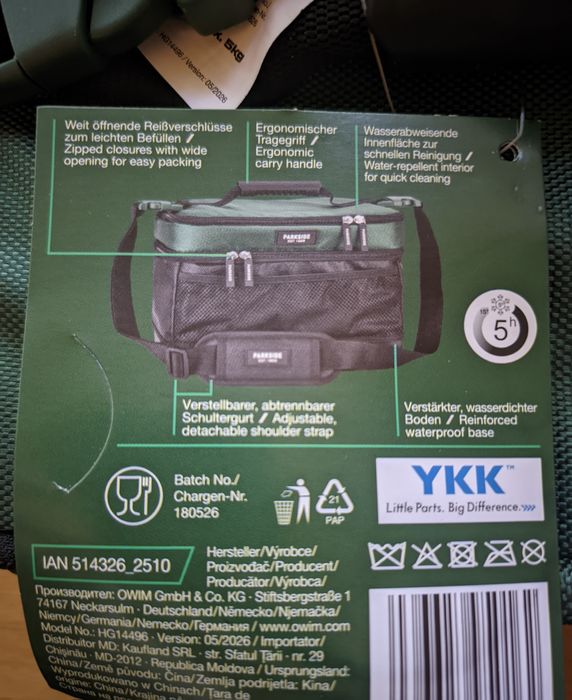 Parkside Fan Edition cutie alimente termo, geanta termica termoizolanta prânz sandviș