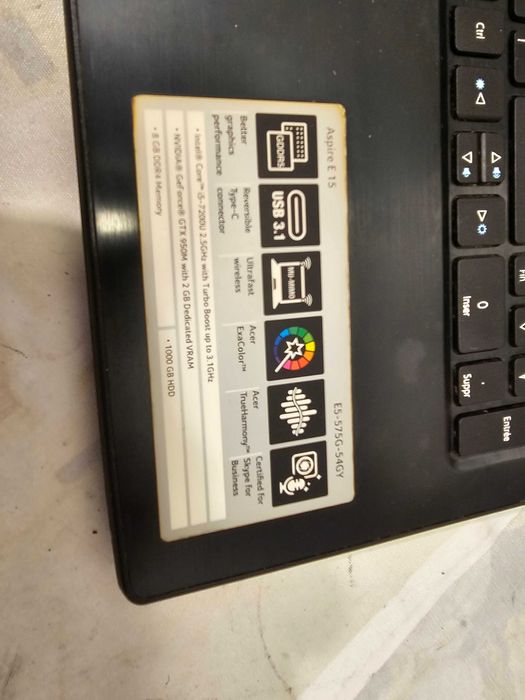 defect Acer Aspire E15 E5-575G-54GY Itel i5 gen 7