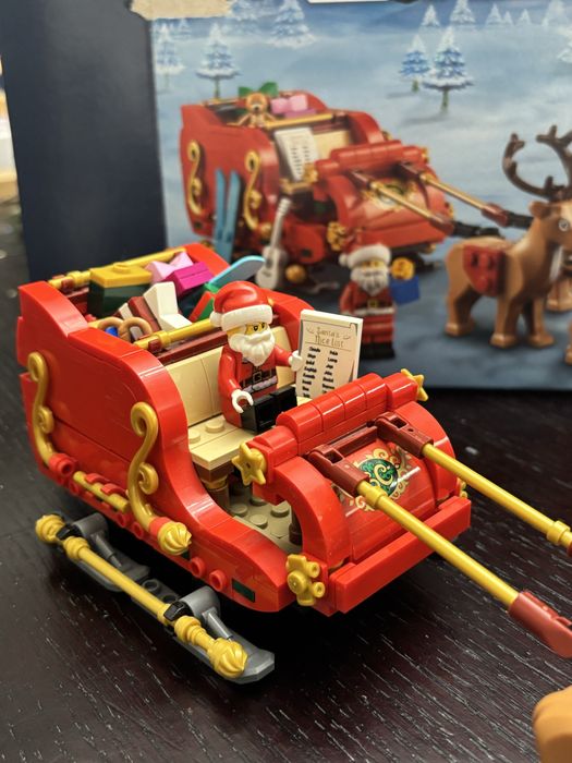 Набор Лего Lego дед мороз с санями оригинал